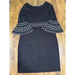EUC Womens Danny and Nicole black and white sweater dress bell sleeve size S